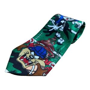 Looney‎ Tunes Taz Bugs Bunny Neck Tie Graphic Polyester Sports Football M1